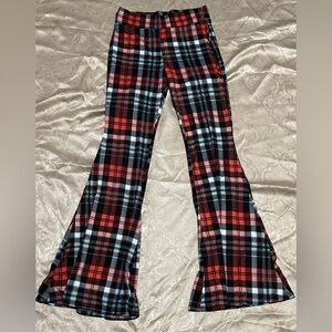 Women's Plaid Flared Pants